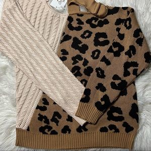 🐆Animal Print Stitched Off-the-Shoulder Sweater🐆